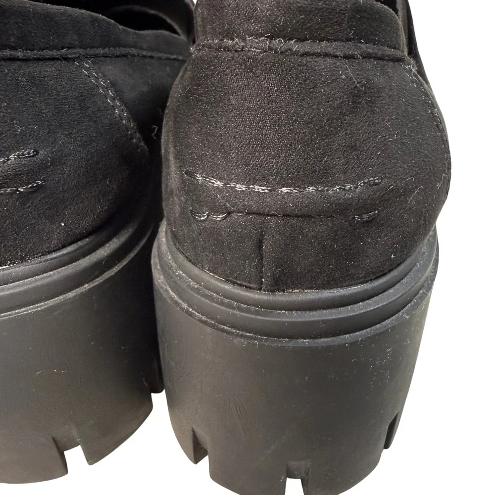 ASOS DESIGN Matte Faux Chunky Sole Penny Loafer Size 9W Wide Dark Academia Goth